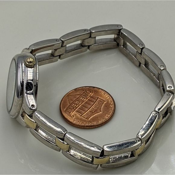Anne Klein Diamond Gold Silver Tone Watch 6.5\